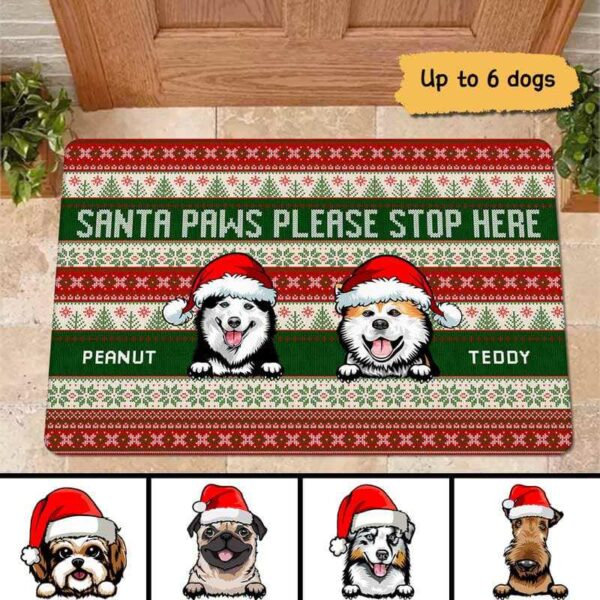 Doormat Christmas Dog Ugly Sweater Personalized Doormat 16x24