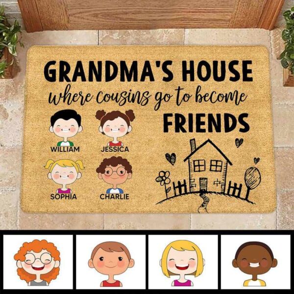 Doormat Cousins Go To Become Friends Personalized Doormat 16x24
