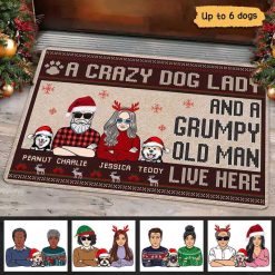 Doormat Crazy Dog Lady Grumpy Old Man Personalized Doormat 16x24