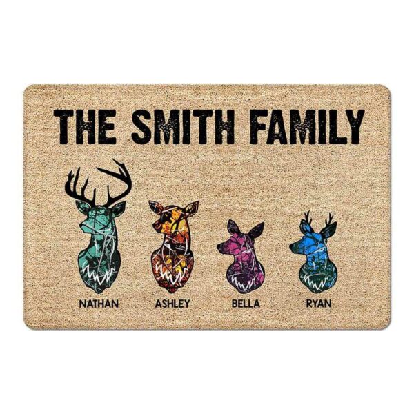 Doormat Deer Hunting Family Personalized Doormat