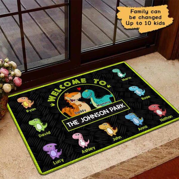 Doormat Dinosaur Family Personalized Doormat 18x30