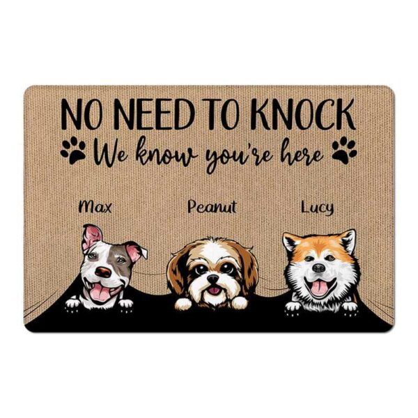 Doormat Dogs Know You're Here Personalized Doormat