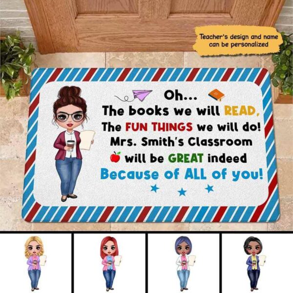 Doormat Doll Teacher Classroom Great Personalized Doormat 16x24