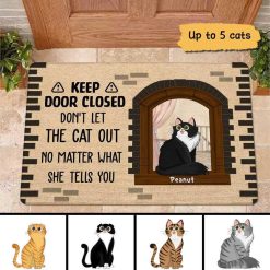 Doormat Don‘t Let The Cats Out Personalized Doormat 16x24