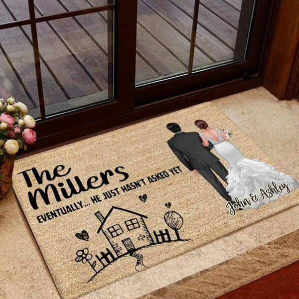 Doormat Eventually Oneday Family Wedding Couple Personalized Doormat 16x24