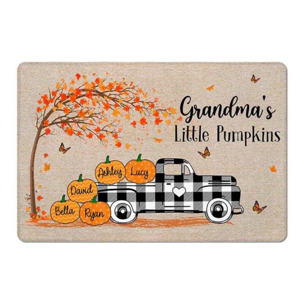 Doormat Fall Season Grandma‘s Little Pumpkins Personalized Doormat