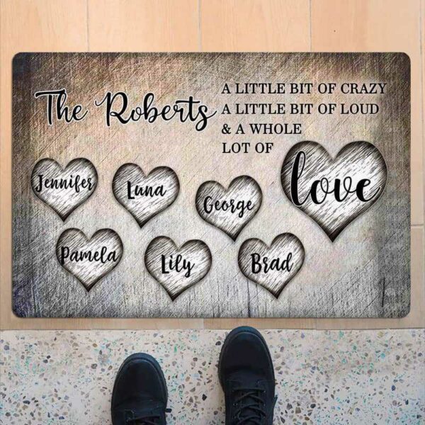 Doormat Family Whole Lot Of Love Personalized Doormat 18x30