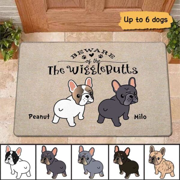 Doormat Frenchie Wiggle Butt Club Dog Personalized Doormat 16x24