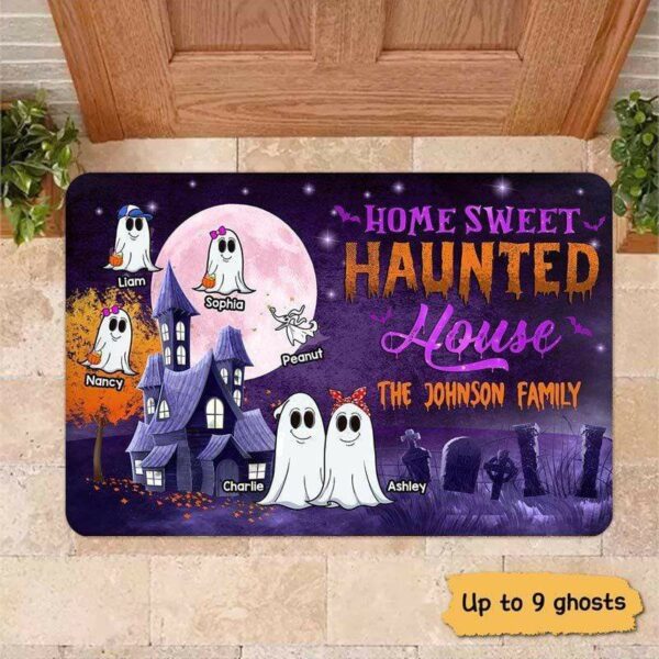 Doormat Ghost Home Sweet Haunted House Personalized Doormat 16x24