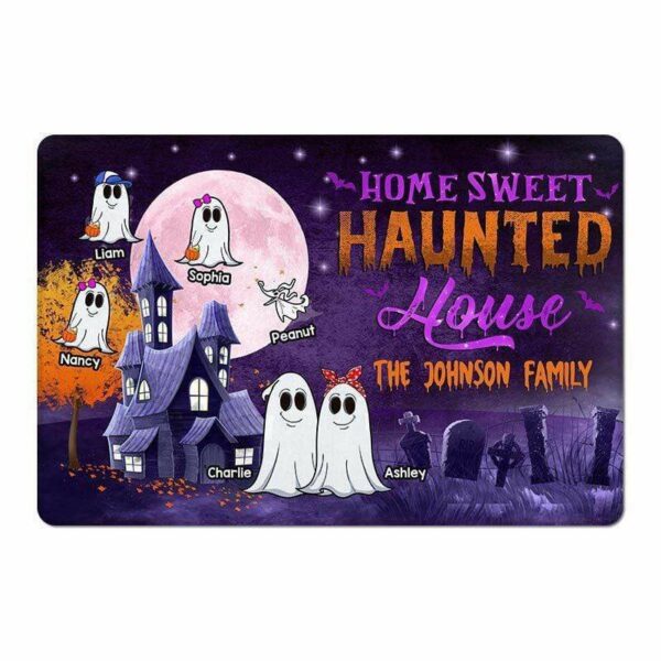 Doormat Ghost Home Sweet Haunted House Personalized Doormat