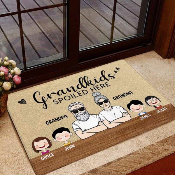 Doormat Grandkids Spoiled Here Cute Kid Personalized Doormat 16x24