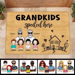 Doormat Grandkids Spoiled Here Grandma Grandpa Kids Personalized Doormat 16x24