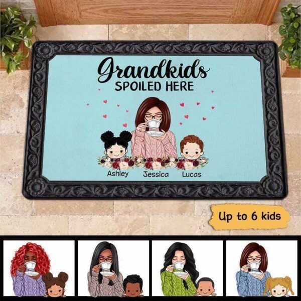 Doormat Grandkids Spoiled Here Grandma Personalized Doormat 16x24