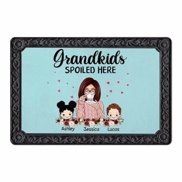 Doormat Grandkids Spoiled Here Grandma Personalized Doormat
