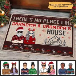 Doormat Grandma Grandpa House Christmas Pattern Personalized Doormat 16x24