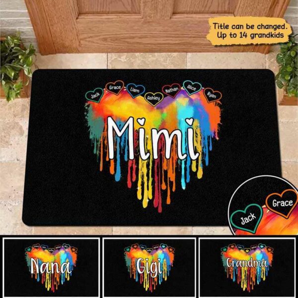 Doormat Grandma Melting Hearts Personalized Doormat 16x24