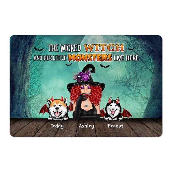 Doormat Halloween Witch Dog Personalized Doormat