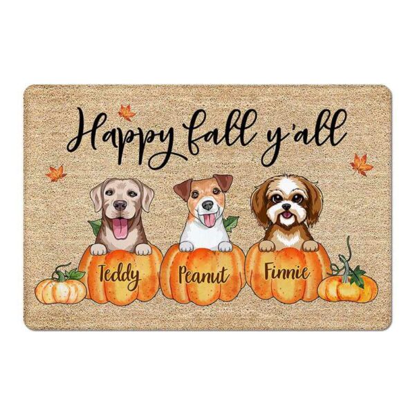 Doormat Happy Fall Season Dog Personalized Doormat