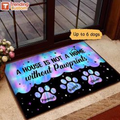 Doormat Hologram Pawprints Dogs Personalized Doormat 16x24