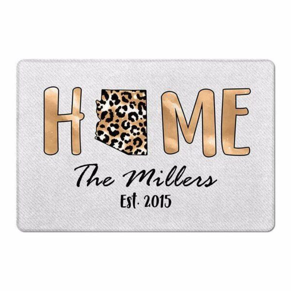 Doormat Home Sweet Home State Map Family Personalized Doormat