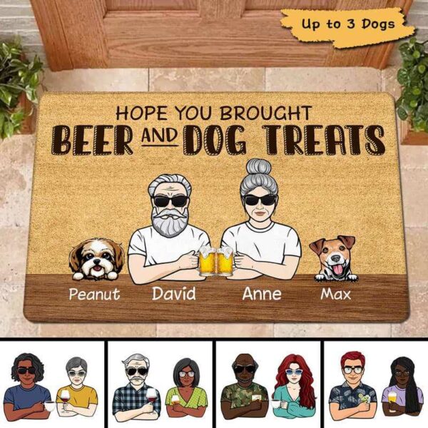 Doormat Hope You Brought Beer And Dogs Treat Personalized Doormat 16x24