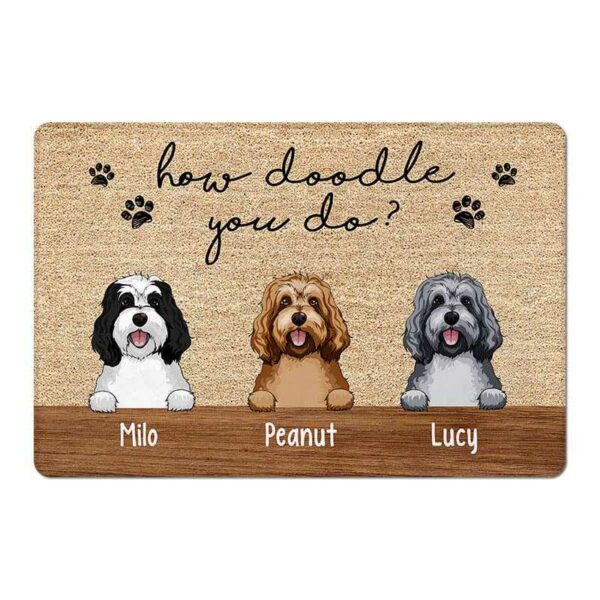 Doormat How Doodle You Do Dog Personalized Doormat
