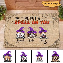 Doormat I Put A Spell On You Dogs Halloween Personalized Doormat 16x24