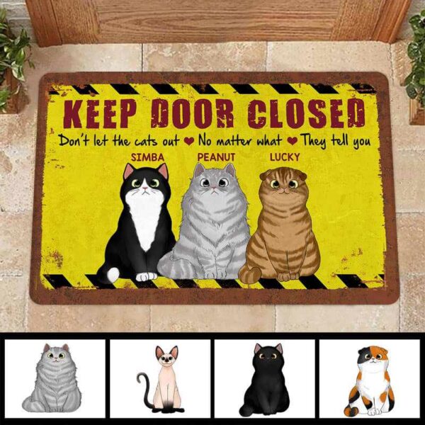 Doormat Keep Door Closed Cats Personalized Doormat 16x24