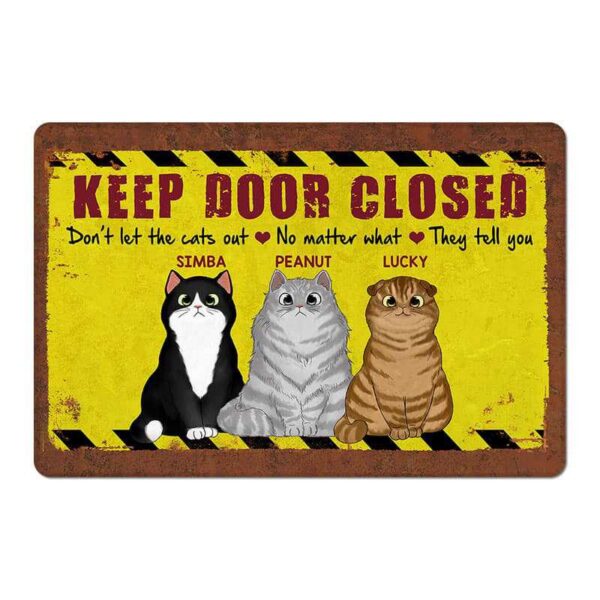 Doormat Keep Door Closed Cats Personalized Doormat