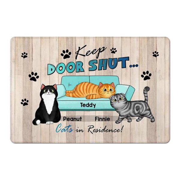 Doormat Keep Door Shut Cats In Residence Personalized Doormat