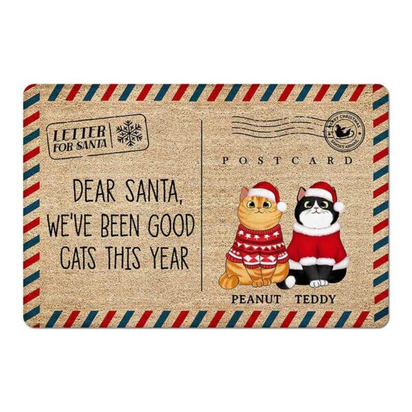 Doormat Letter To Santa Cats Personalized Doormat