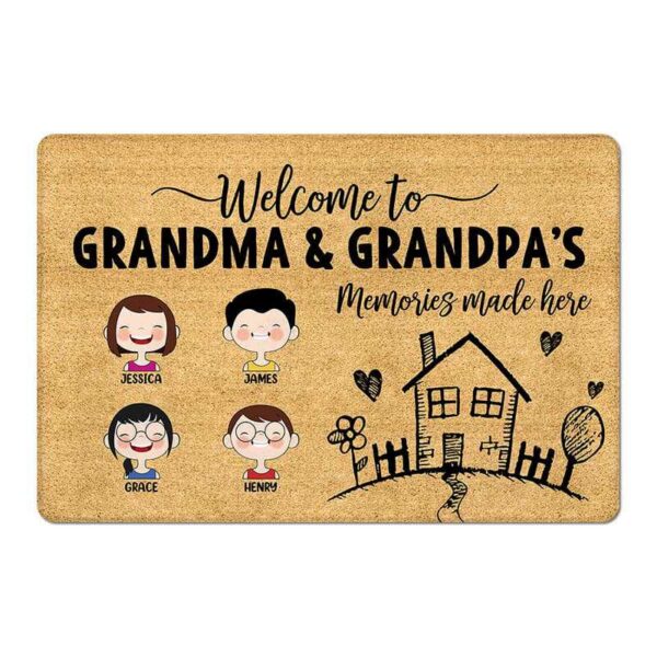 Doormat Memories Made Here Grandpa Grandma House Personalized Doormat