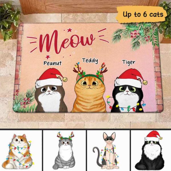 Doormat Meow Fluffy Cats Personalized Doormat 16x24