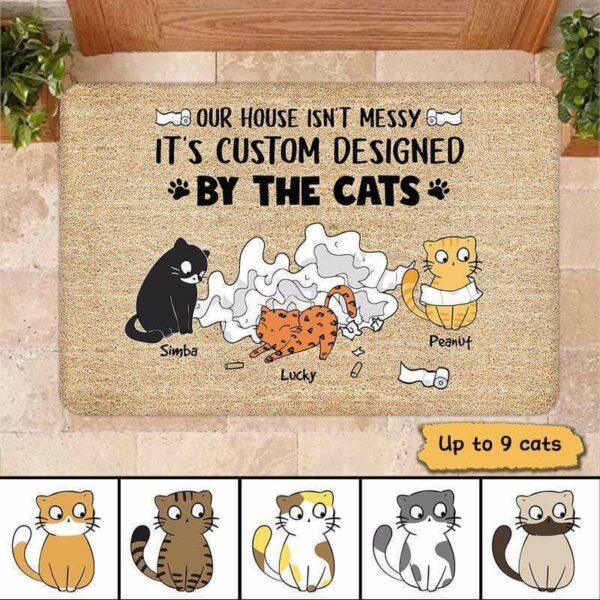 Doormat My House Designed By Cats Personalized Doormat 16x24