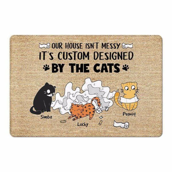 Doormat My House Designed By Cats Personalized Doormat