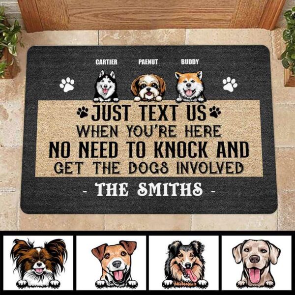 Doormat No Need To Knock Dogs Personalized Doormat 16x24