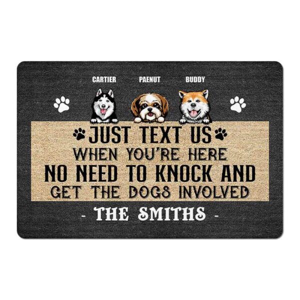 Doormat No Need To Knock Dogs Personalized Doormat