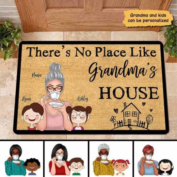Doormat No Place Like Grandmas Cute Kids Personalized Doormat