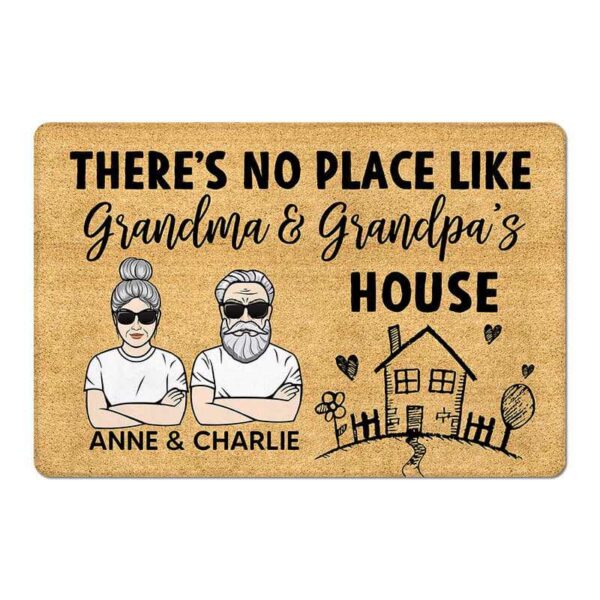 Doormat No Place Like Grandpa Grandma Personalized Doormat