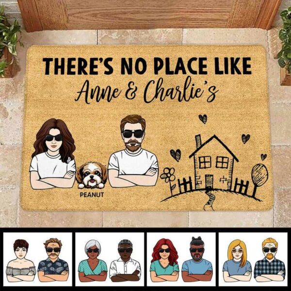 Doormat No Place Like Home With Dogs Personalized Doormat 16x24