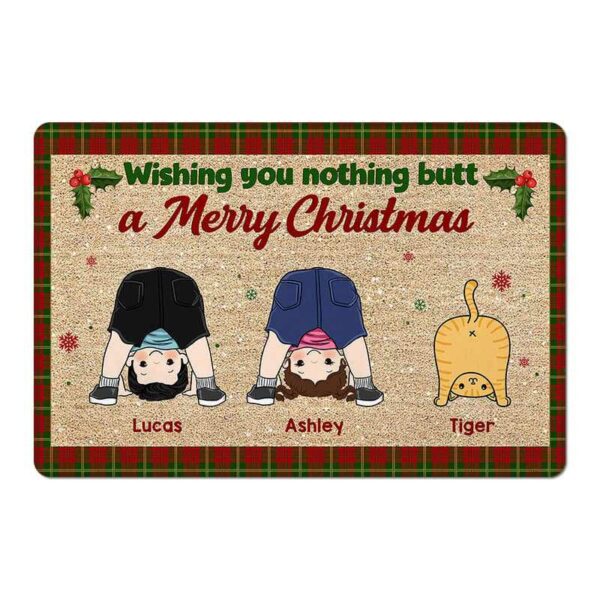 Doormat Nothing Butt Merry Christmas Kids Cats Personalized Doormat