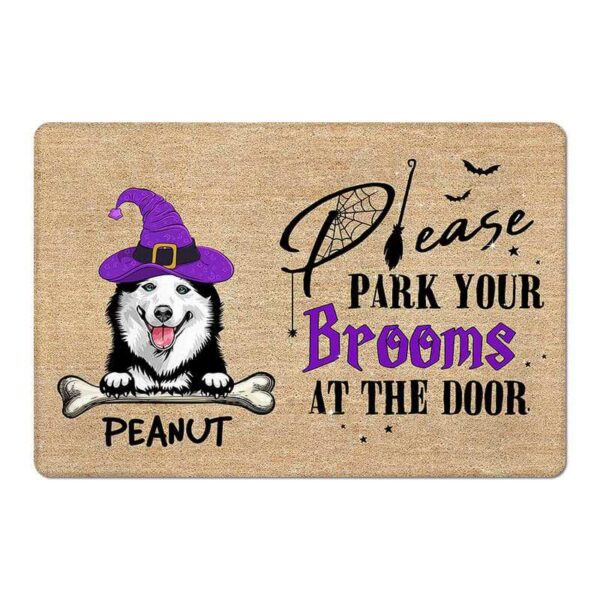 Doormat Park Your Brooms At The Door Dogs Personalized Doormat