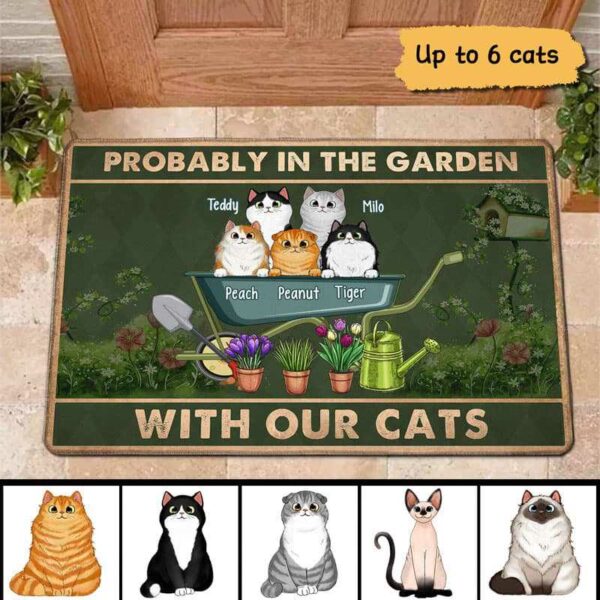 Doormat Probably In Garden With My Cats Personalized Doormat 18x30