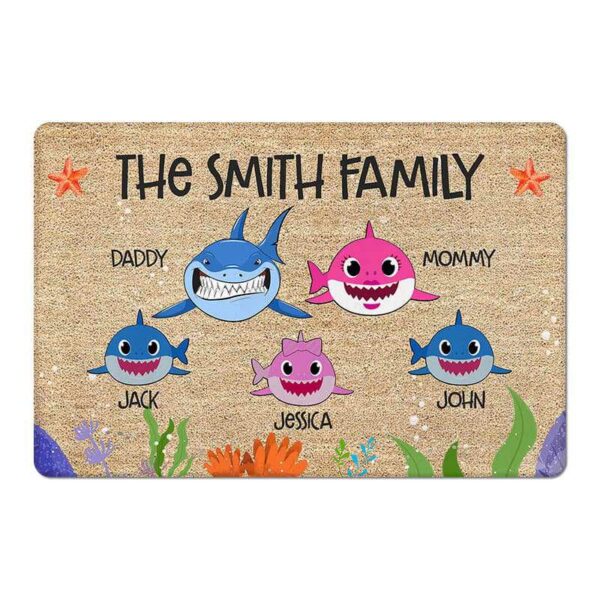 Doormat Shark Family Personalized Doormat