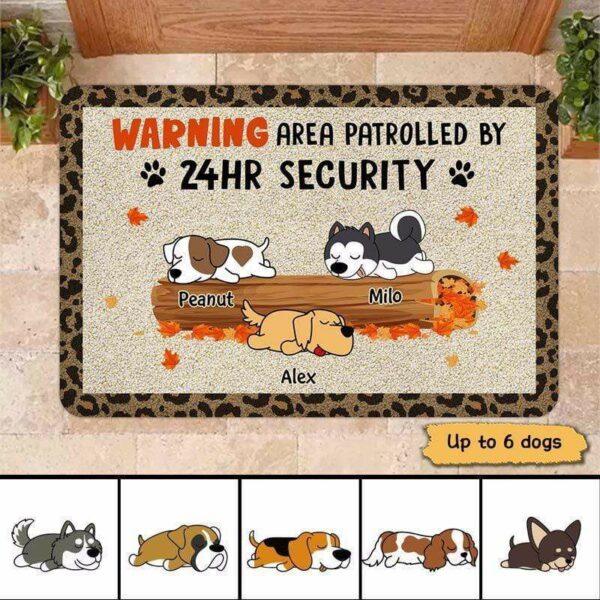 Doormat Sleeping Dog Patrol Area Personalized Doormat 16x24