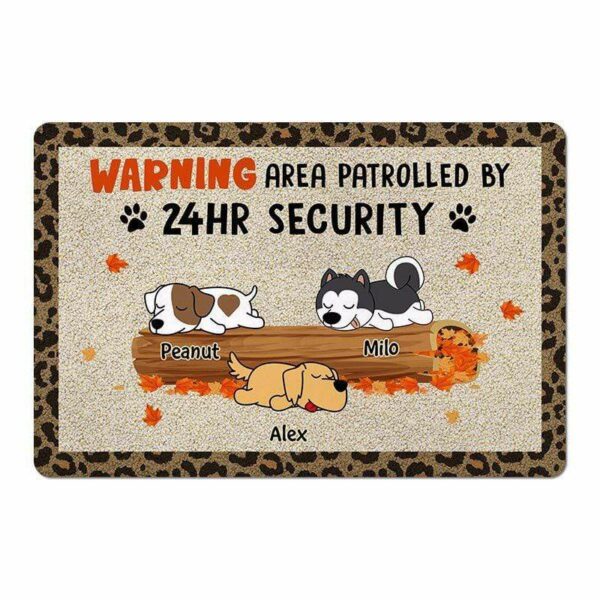 Doormat Sleeping Dog Patrol Area Personalized Doormat