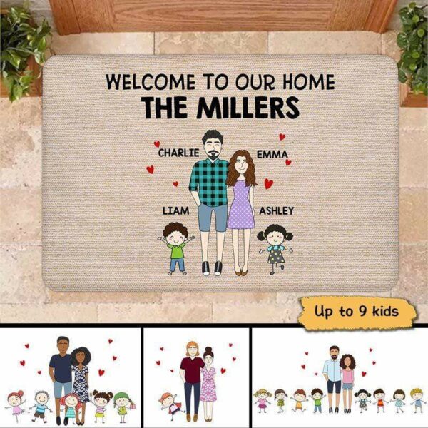 Doormat Stick Family Our Grandparents Home Personalized Doormat 16x24