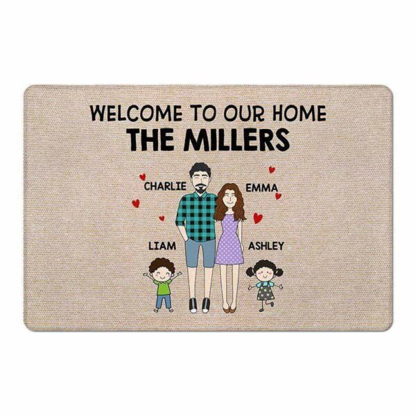 Doormat Stick Family Our Grandparents Home Personalized Doormat
