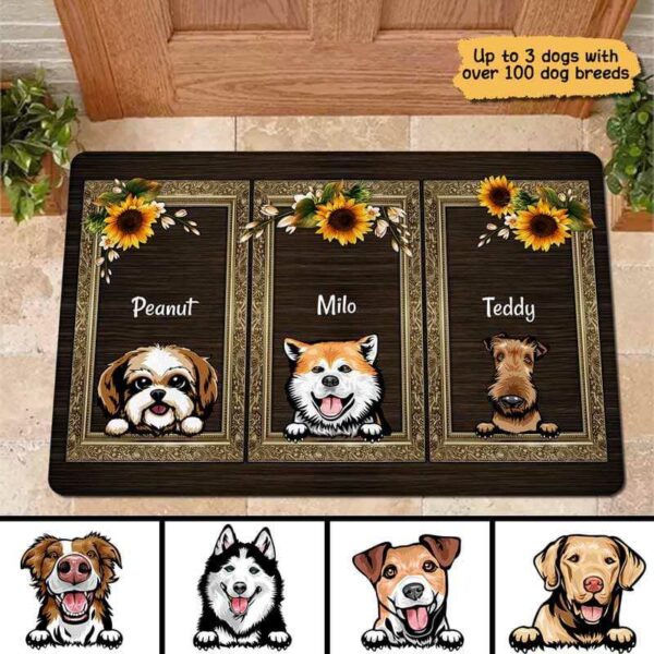 Doormat Sunflower Dogs Personalized Doormat 16x24