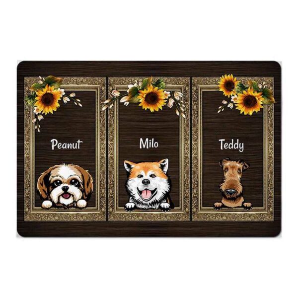 Doormat Sunflower Dogs Personalized Doormat